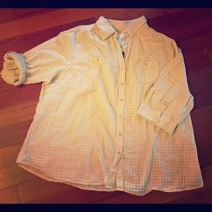 Avenue Plus 26/28 V Neck Button Front Cotton Top